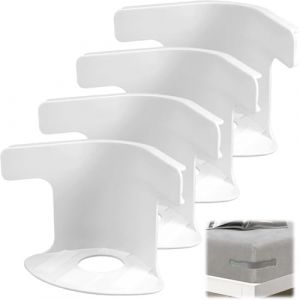 4 Pi&egrave;ces Attache Drap Housse, Enfile Couette, Attache Couette, Maintien Drap Housse Coin, Supports Draps, Porte-draps Lit avec Bandes Verrouillage, Clips Feuille Verrouillage sans Glissement, Blanc (Anilalowbility, neuf)