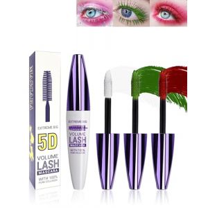 5D Mascara Volume et Longueur Blanc Vert Rouge, 3Pcs Mascara Extension de Cils Effet Volume, Longlasting Waterproof et Longue Tenue, Eye Lashes Thick Curling Long, Maquillage pour Femmes-03+06+07 (Lestpola Ltd, neuf)