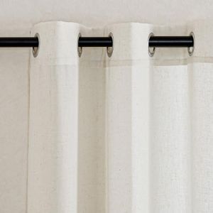 KGORGE Rideau Voilage en Lin - Lot de 2 Rideaux Voilages avec Oeillets, Decoration Maison Fenetre Chambre Salon Cuisine, Panneaux Draperies Intérieurs 140x200cm (LxH), Blanc Naturel (KGORGEHOME, neuf)