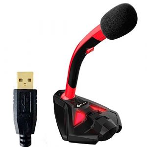 KLIM Voice Microphone à Pied USB pour Ordinateur - Micro de Bureau Professionnel - Microphone de Gamer PC PS4 - Nouvelle Version - Rouge (KLIM Technologies France, neuf)