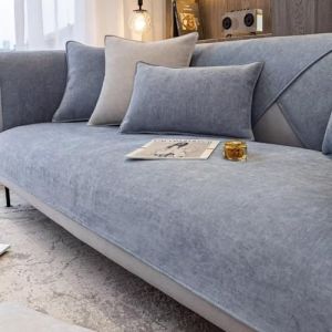 Gluhbirnen Housses de protection de canapé en forme de L, pour chien et chat, antidérapantes, bleu gris, 90 x 160 cm (Gluhbirnen, neuf)