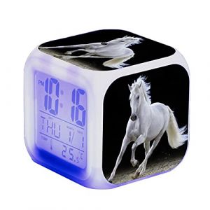 SerendipitousWhisper Réveil Cheval - LED - Alarme Animale - avec lumière - Brillant dans la Nuit - pour Enfants et Adultes - Cadeaux d'anniversaire pour Enfants Adultes (SerendipitousWhisper, neuf)