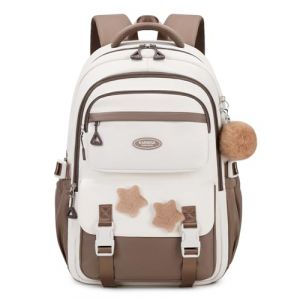 DivingBirds Cartable Fille Primaire CP CE1 CE2 CM1 CM2 Sac a Dos Enfant 18L, Ergonomique | Sangle de Poitrine | Impermeable | Kawaii, Sac Ecole Fille Sac &agrave; Dos D'&eacute;cole Ado 7+ Ans, Marron (DivingBirds, neuf)