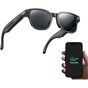 tulilut Lunettes Intelligentes AI avec Cam&eacute;ra 8MP HD, Lunette Camera Bluetooth Homme, Traduction IA Temps R&eacute;el, Audio Open-Ear, Protection UV, Vid&eacute;o 1200P, Batterie Longue Dur&eacute;e (Tulilut, neuf)
