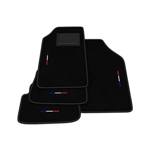 Tapis Compatible avec Peugeot 205 1983-1998, Kit Tapis de Voiture avec Broderie Drapeau (Somer Car, neuf)