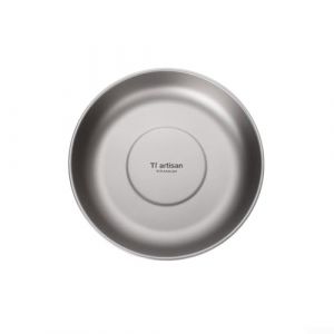 EasyByMall Assiette en titane ultral&eacute;g&egrave;re, assiette de camping en plein air, assiette portable avec sac de rangement, pour , pique-nique, randonn&eacute;e (400 ml) (EasyByMall, neuf)