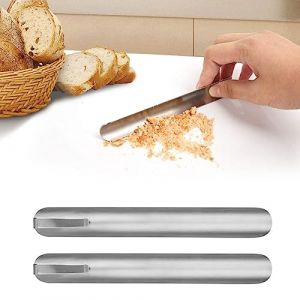 Ramasse Miettes Manuel Courbé, Ramasse Miettes de Table en INOX, Ramasse Miettes en Acier Inoxydable, Nettoyer Votre Nappe Facilement pour Restaurant, serveurs, serveuses et serveurs (OliveeeBeauty, neuf)