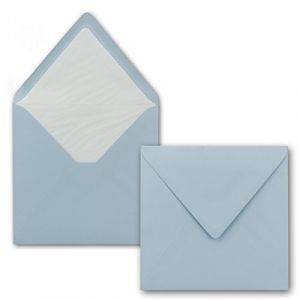 FarbenFroh de GUSTAV NEUSER 50x enveloppes carrées 16 x 16 cm bleu clair (bleu) enveloppes avec doublure en soie blanche enveloppes sans fenêtre et avec colle humide pour cartes d'invitation po (GUSTAV NEUSER GmbH, neuf)