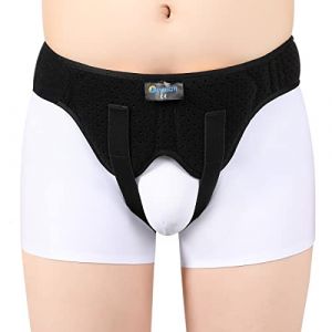 Tenbon Hernie Ceinture pour homme et femme flexible r&eacute;glable Inguinal Hernie Ceinture de soutien Truss Soulagement de la douleur Sangle de r&eacute;cup&eacute;ration avec 2 coussinets de compression amovibles (L) (Afruey eur, neuf)