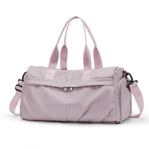 HYC00 Sac de Sport Femme Homme L&eacute;ger Sacs de Voyage avec Compartiments Chaussures et Humide Grande Sac de Fitness Weekend Duffel Bag Sacs de Gym Sport Cabas de Fitness pour Voyage Piscine,Rose Lotus (SUNMOP, neuf)