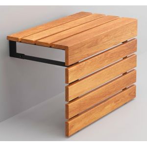 Grand si&egrave;ge de douche pliable en bois de teck fait &agrave; la main, conforme &agrave; la norme ADA, robuste, peu encombrant, compact et r&eacute;sistant &agrave; l'eau (naturel, taille XL) (Violet Art Home, neuf)