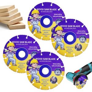 Lot de 4 disques &agrave; tron&ccedil;onner 115 mm pour meuleuse d'angle professionnelle en m&eacute;tal dur pour meuleuse d'angle bois, contreplaqu&eacute;, caoutchouc, plastique, pour le travail du bois (115 mm, 4) (Chaohui Trading Co., Ltd, neuf)