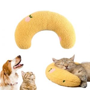 ZEPIQOR 1 Pcs Oreillers pour compagnie pour chats, Petit Oreiller pour Chat Utilisé pour protéger les vertèbres cervicales du chat, Petit Oreiller d'accompagnement en Forme U, Générique Petit（jaune） (CHECK APIR LTD, neuf)