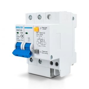 Innfeeltech 1 PC 40 Amp courant 230V disjoncteurs en miniature MCB double p&ocirc;le pour le montage en rail DIN avec protection contre les fuites (XINGZHI TECH, neuf)