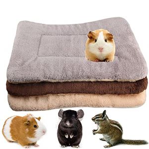 Lot de 3 lits en polaire pour petit animal, chauds et moelleux, tapis de couchage pour chaton, lapin, chinchilla, écureuil, hérisson (taille S : 38 x 28, E) (BundleMall, neuf)