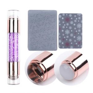 (2 Ensembles) Outils D'impression D'ongle Double Tête Ongle Timbre Impression Ongles Mode Chaud Kit De Marquage Pour Les Outils De Manucure Pour La Maison (Violet) (Haozhihui Trading, neuf)