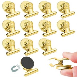 Clips Magn&eacute;tiques,Liwein Lot de 24 Aimant de R&eacute;frig&eacute;rateur Clips M&eacute;tal Pinces Aimant Frigo Clips Bulldog Magn&eacute;tiques Pinces &agrave; Dessin pour Document Papier Photo-Rr&eacute;frig&eacute;rateur-Argent&eacute; (Or*12) (Weily, neuf)