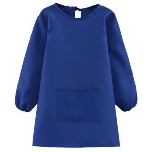 Augesak Tablier Peinture Enfant 12-16 Ans, Tablier Blouse Peinture, Tablier Ecole Garçon Fille, Tablier Enfant Manches Longues pour L'école Activités Peinture Coloriage Cuisine, Bleu (JINGMINGHE, neuf)