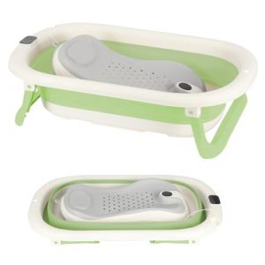 Baignoire Bébé Pliable, Baignoire Bebe Pliable avec Coussin Baignoire Bebe, Reducteur Baignoire pour Bebe, Baignoire pour Bébé De 0 à 36 Mois, Baignoire Bebe Portable (jusiZL, neuf)