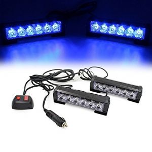 Triclicks 2 * 6 LEDs Feux de Pénétration Lumière Stroboscopique Eclairage Clignotant à 9 Modes pour Voiture Camion Véhicule SUV Lampe pour Avertissement Urgence Secours Travaux DC12V (houndsports, neuf)