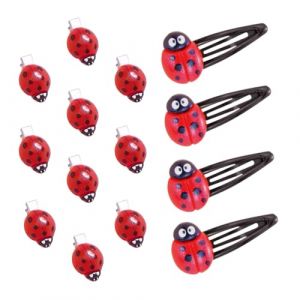 Lot de 14 pinces &agrave; cheveux en forme de coccinelle rouge porte-bonheur pour filles &ndash; Barrettes fantaisistes et amusantes pour la rentr&eacute;e scolaire, No&euml;l, cosplay (suzhounachenpunongchanpinyouxiangongsi, neuf)