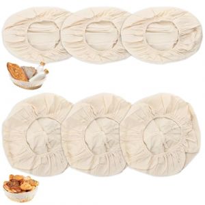 6 Pi&egrave;ces Insert en Lin pour Banneton &agrave; Pain, Insert en Tissu pour Panier &agrave; Banneton pour Pain, Toiles de Boulangerie pour Panier &agrave; Pain Corbeille &agrave; Pain, Rond/Ovale Tissu en Lin (LiuHancsqd, neuf)