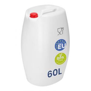 Garronda Jerrican Eau sans BPA jerrican Alimentaire d'eau bidon 60L jerrican Eau 60L bidon Etanche Reservoir Eau Camping Car bidon Eau Camping Accessoires Blanc GD-0082 (Hisert, neuf)