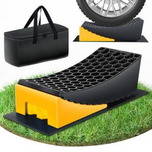 Cales Pour Camping-Car, 32 * 15cm Jeu Cales Niveau, 2 Cales Accessoires Camping-Car, Jusqu'&agrave; 5000 Kg, Surface Antid&eacute;rapante (YELLOW) (MEISHILE EU, neuf)