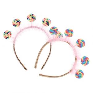 TOPBATHY 2pièces Bandeau Sucette Rose Garçon Fille Bandeau Princesse Cartoon Léger Confortable Accessoire Déguisement Fête (Parham Ring, neuf)