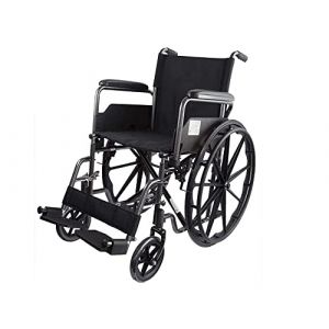 Mobiclinic, Fauteuil roulant pliable, S220, Roulettes à dégagement rapide avec bouton, Marque européenne, Siège 46cm, Reposepieds pliants, Accoudoirs pliables, Poignée de frein, Résistant, Noir (Queraltó, neuf)