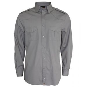 ROCK-IT Apparel Chemise à Manches Longues pour Hommes - 100% Coton - avec épaulettes - pour Le Travail et Les Loisirs - avec Fermeture à Boutons [S-5XL] Tailles régulières Charbon 4X-Large (Triton Style - Merchandising, neuf)