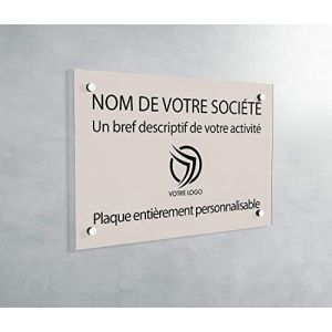 Plaque Professionnelle PVC - Plaque Gravée À Personnaliser - Taille personnalisable -19 Couleurs (Beige) (GRAVURE ET COMPAGNIE, neuf)