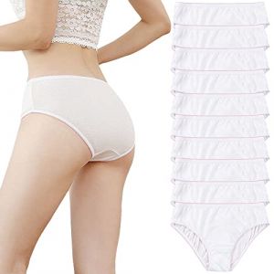 Lot de 10 Slips Jetables Femme en Coton Culottes Jetables sous Vetement Jetable Hopital Maternite Culotte Périodique pour Grossesse Accouchement Voyage Massage (Sunvivid, neuf)