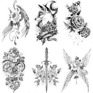 6PCS tatouage temporaire, Imperméables Tatouage, 3D réaliste imperméable à l'eau Motif durable pour le visage, le cou, les bras,Tatouage autocollant belle aile animal tatouage autocollant tatouage imp (shenzhenchengchengyexinxikejiyouxiangongsi, neuf)