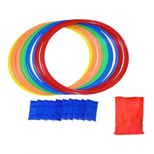 LOVIVER Lot de 10 Anneaux de Marelle Multicolores, Jeu de Saut Cr&eacute;atif et Amusant, Jouets Durables Enseignement pour Aire de Jeux/Ext&eacute;rieur/Int&eacute;rieur, 38cm (LOVIVER FR, neuf)