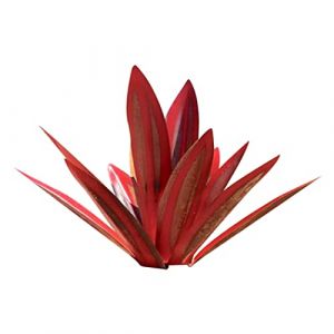 Plantes d'agave en métal pour décoration extérieure,13,78 pouces, décoration extérieure, sculpture rustique en tequila, sculpture en métal, sculpture en agave, statue, décoration de jardin,rouge vin (Alinglin, neuf)