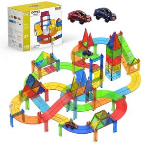 Olvy Blocs Magn&eacute;tiques Montessori Jouet - 126 Tuiles Magn&eacute;tiques Enfants - Jouet de Construction Magn&eacute;tique D&egrave;s 3 Ans - Smart Playground Blocs Magn&eacute;tiques, Set Magn&eacute;tique Enfants (Constructeur) (Olvy, neuf)