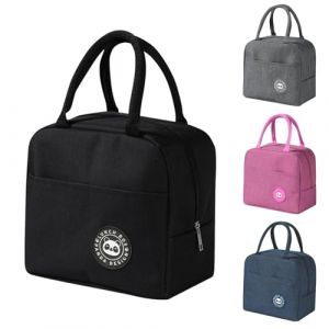 Ruucy Sac Isotherme Repas, Petit Sac Lunch Box Étanches, Sac Glaciere Imperméable en Feuille d'Aluminium, 5L Sac Lunch Isotherme pour Femmes, Hommes, Enfants, École e Bureau (Noir) (WELLBINGDIJSID LIMITED, neuf)