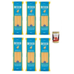 De Cecco Bucatini n&deg;15, P&acirc;tes 6 x 500 g, S&eacute;chage lent, Semoule de bl&eacute; dur de qualit&eacute; sup&eacute;rieure, Cuisson 11 min (al dente 9), Id&eacute;ales all&rsquo;Amatriciana & cacio e pepe + Italian Gourmet polpa 400g (Italiaen Gourmet UK Ltd, neuf)