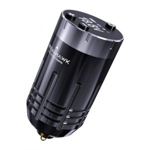 Arenahwak sans fil Tattoo Power Supply Rechargeable USB Digital Display RCA Connection for Tattoo Pen Rotary Tattoo Machine à Tatouer Stylo Court Câble RCA pour Tatouage Artiste (battery) (Arenahawk, neuf)