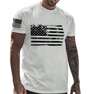 Tee Shirt Homme Drapeau Americain Manches Courtes Et Col Rond T Shirt Musculation Printemps Et été Casual Shirt Tops Elégant et Chic Imprimé Rétro Tshirt Homme Marque Soldes (sutelang lurryly (7-15 jours de livraison), neuf)