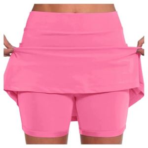 Jupe Short Femme 2 en 1 Jupe pour Femme avec Poche Décontracté Jupe Courte Femme Elastique Jupe de Pantalon Femme Respirant pour Golf Tennis Jupe-Culotte Taille Moyenne Pour Femmes S-XXL (usitable, neuf)