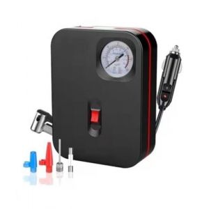 Générique Mini Compresseur d'air 12V 120W Portable Gonfleur de Pneus Voiture Moto Vélo 10 Bar 150 PSI Prise Allume Cigare Manomètre et Adaptateurs (JJ AUTOBITS, neuf)