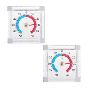 NyxSeat Lot de 2 thermom&egrave;tres auto-adh&eacute;sifs pour portes ext&eacute;rieures, mesure pr&eacute;cise de la temp&eacute;rature, thermom&egrave;tre num&eacute;rique ext&eacute;rieur, r&eacute;sistant aux intemp&eacute;ries, adapt&eacute; aux fen&ecirc;tres et &agrave; l'ext&eacute;rieur (SHANE ASKIN, neuf)