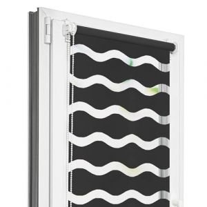Estika Store Enrouleur Jour Nuit Vague Klemmfix sans per&ccedil;age - 72 x 220 cm - Graphite - Store &agrave; enroulement, Double Tissu, pour fen&ecirc;tres int&eacute;rieures, Tissu en Forme de Vague (Estika, neuf)