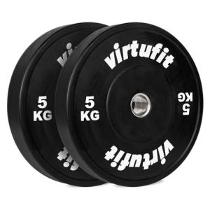 VirtuFit Lot de 2 disques de poids olympiques van Rubber en caoutchouc - 50 mm - Lot de 2 x 5 kg (Fitwinkel, neuf)