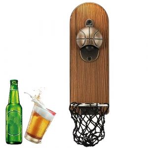 Decapsuleur Mural Biere Ouvre-Bouteilles: YIDM Ouvre-bouteille de Bi&egrave;re Magn&eacute;tique, Decapsuleur Mural Biere Vintage, Montage Mural D&eacute;capsuleur, Ouvre Bouteille Mural en Bois pour Bar Maison(23*7*5) (YINGYIEU, neuf)