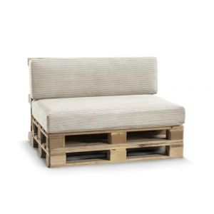 Gutekissen, Coussin de Palette, Coussin de canapé de Jardin, Coussin d'assise, Dossier, Beaucoup de Couleurs et de Tailles PFLA (Set (Coussin d'assise 120x80 +Dossier 120x40), Beige) (FavreShop, neuf)