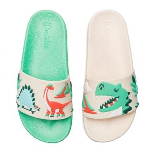 Dedoles Chaussure & Pantoufles Homme Femme & Enfants Sandales Antidérapant designs amusants Livre Pizza Café Renard Lama Cadeau, Couleur: Skatepark dinosaure, Taille: 30 EU (Dedoles Official, neuf)