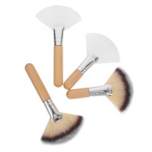 UKCOCO Lot De 4 Pinceaux Maquillage &Eacute;ventail Visage, Brosse Faciale &agrave; Long Manche Et Manche Court, Poils Doux Multi-couleurs, Outils Maquillage Pour Femmes, Application Poudre Et Fond De Teint (Fruitscher, neuf)